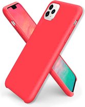 iPhone 11 Pro Max Hoesje Siliconen - Soft Touch Telefoonhoesje - iPhone 11 Pro Max Silicone Case met zachte voering - Mobiq Liquid Silicone Case Hoesje iPhone 11 Pro Max rood