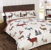 Dekbedovertrek herten multi flanel  - 1-persoons