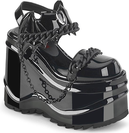 Demonia Plateau Sandaal Shoes- WAVE-20 US Zwart
