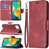 Samsung Galaxy M22 / Galaxy A22 4G Hoesje - MobyDefend Wallet Book Case Met Koord - Rood - GSM Hoesje - Telefoonhoesje Geschikt Voor: Samsung Galaxy M22 / Samsung Galaxy A22 4G