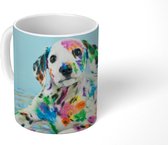 Mok - Koffiemok - Hond - Verf - Blauw - Mokken - 350 ML - Beker - Koffiemokken - Theemok