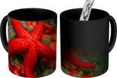 Magische Mok - Foto op Warmte Mok - Zeester - Rood - Koraal - 350 ML
