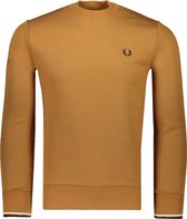 Fred Perry Sweater Bruin Bruin Aansluitend - Maat M - Heren - Herfst/Winter Collectie - Katoen;Polyester