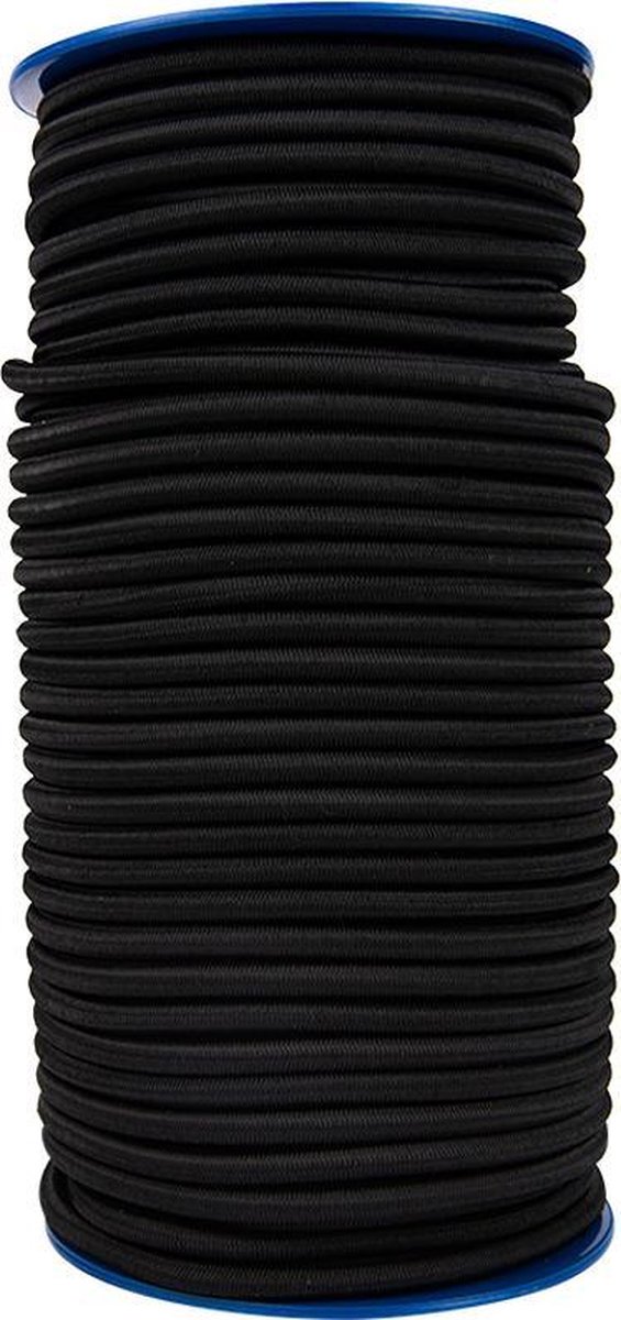 Elastisch koord 8mm zwart - 100 meter
