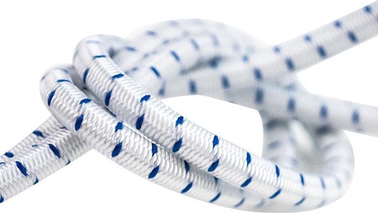 Afdekzeilwinkel - Elastisch koord 6mm blauw-wit gestreept op rol - 100 meter van Merkloos — afbeelding 3