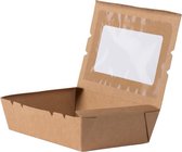 Use.green Salade doos van Kraftpapier met PLA scherm, 100% composteerbaar, Milieuvriendelijk papier, Ideaal voor Restaurants, Picknick, Take-Outs, To Go Ontbijt, Lunch, Diner, 750