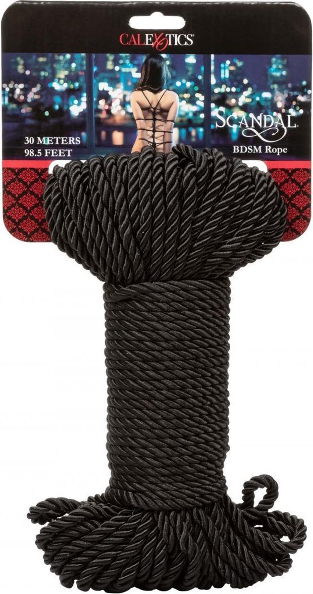 Goedkoopste CalExotics - Scandal BDSM Rope 30M - Bondage / SM Rope and tape Zwart