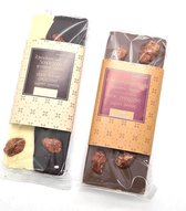 Melkchocolade met geroosterde amandelen - Pure/witte chocolade met geroosterde amandelen - Chocolade cadeau (2 repen)