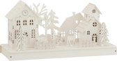 Deco Winter Huizen Led Hout Wit Small