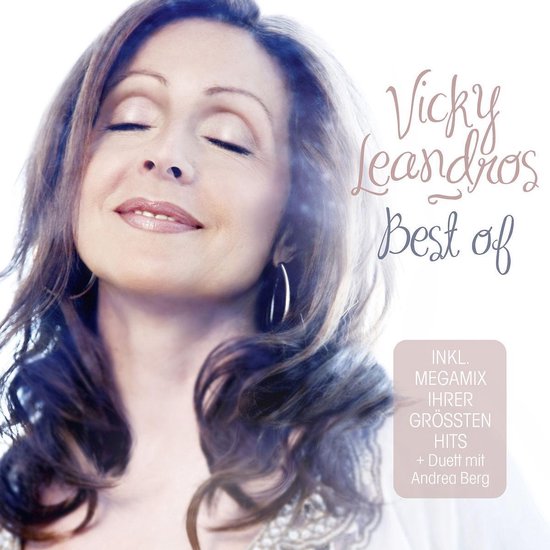 Vicky Leandros Best of albumhoes met zangeres Vicky Leandros, gesloten ogen, glimlachend.