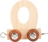 treinkarretje letter O hout beige 5 x 3,5 x 6 cm