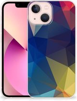 Telefoon Hoesje Geschikt voor iPhone13 mini Siliconen Back Cover Polygon Dark