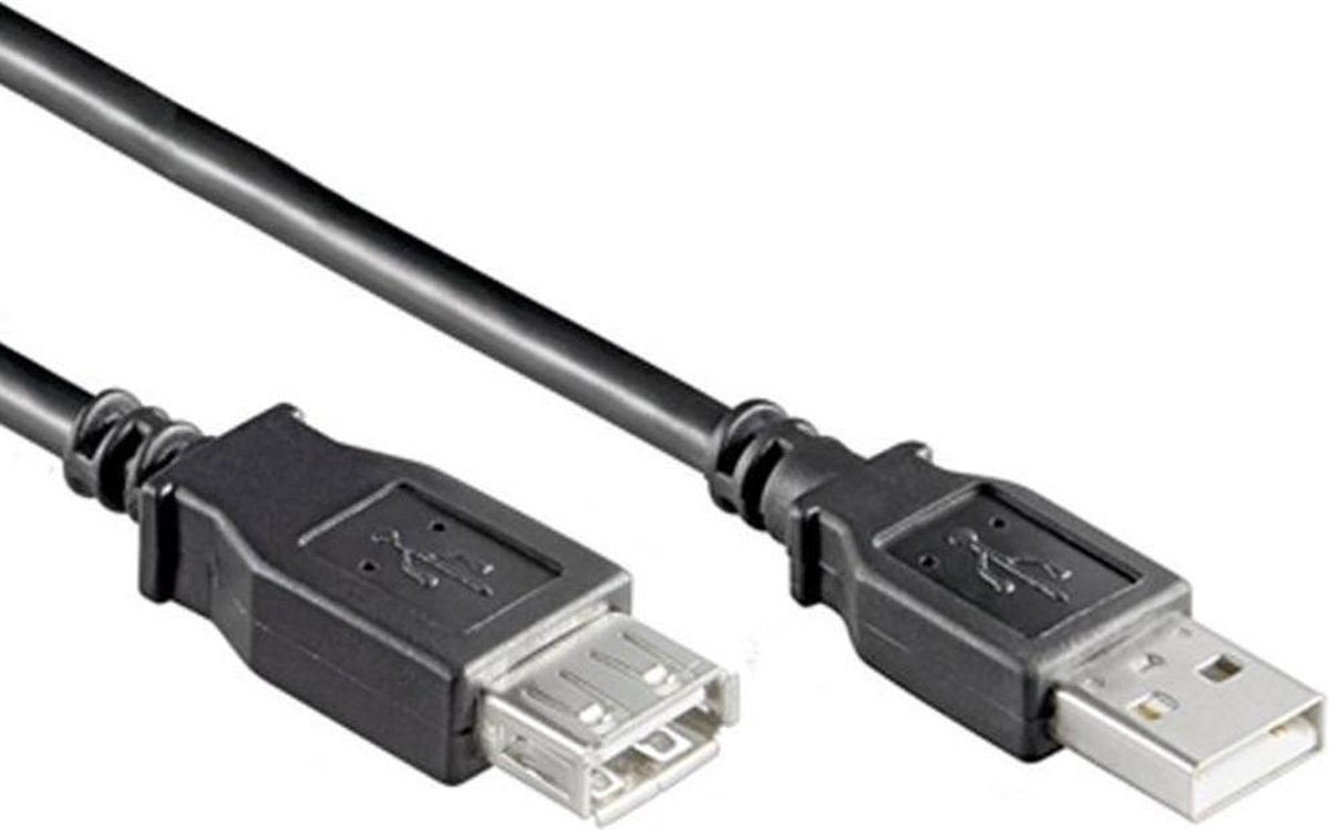 Image of USB verlengkabel 2.0 - Zwart - 0.3 meter - Allteq
