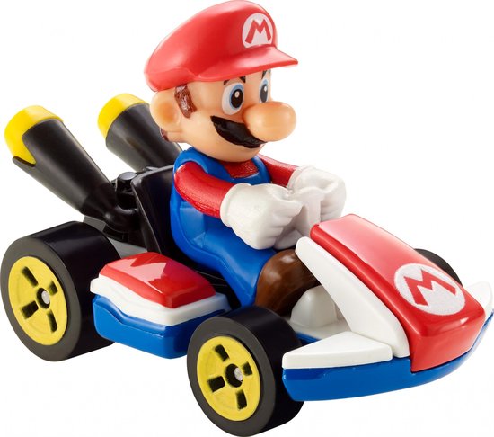 Hot Wheels Mario Kart Replica Diecast Mario, Standard Kart