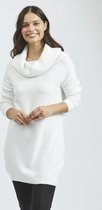 Vila Trui Viflinka Fold Neck L/s Knit Dress/s 14065605 White Alyssum Dames Maat - S