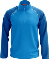 Masita | Sweater Heren Half Zip Sporttrui Dames Korte ritssluiting Trui met duimgaten Ook Kindermaten - SKY BLUE - XL