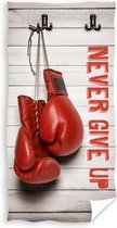 strandlaken Never Give Up 70 x 140 cm katoen rood/wit
