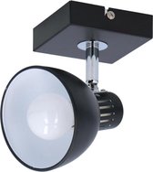 opbouwspot - 1 stuk - metaal - 360° draaibaar - zwart/zilver - e14 - plafondlamp - lamp