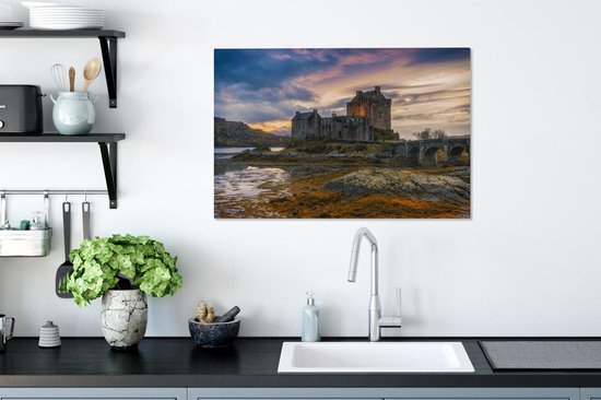 Canvas Schilderij Kasteel aan het water - 60x40 cm - Wanddecoratie
