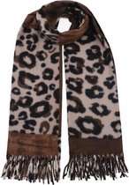 Sjaal Wooly Leopard Taupe