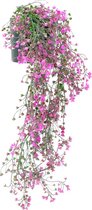 Roze Kunst Hangplant | Roze met Groene Kunsthangplant | Hangende Kunstplant in Pot | Kunstplanten voor Binnen 09