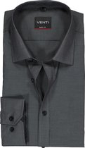 VENTI body fit overhemd - antraciet grijs - Strijkvriendelijk - Boordmaat: 43