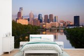 Behang - Fotobehang Philadelphia - Skyline - Water - Breedte 360 cm x hoogte 240 cm