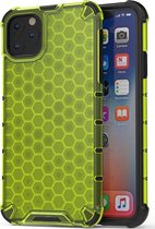 Apple iPhone 11 Pro Max Hoesje - Mobigear - Honeycomb Serie - Hard Kunststof Backcover - Groen - Hoesje Geschikt Voor Apple iPhone 11 Pro Max