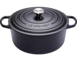 Le Creuset - Signature Braadpan Mat Zwart 28 cm (zwart interieur)