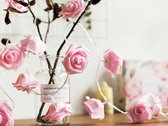 Lichtsnoer met bloemen en led lampjes - 3 meter - 20 lichtjes - Roze rozen - Warm licht - Bruiloft - USB