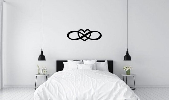 Grande décoration murale - Acier thermolaqué 2 mm - Symbole coeur infini