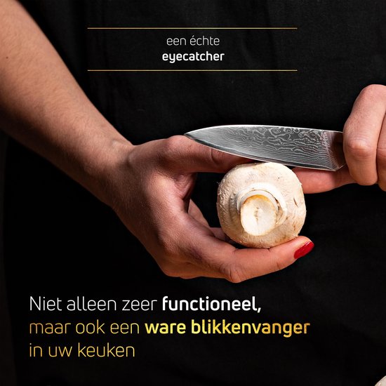 VDN Couteau éplucheur en acier damassé - Série Élégance - Damas japonais VG-10 - 67 couches d'acier