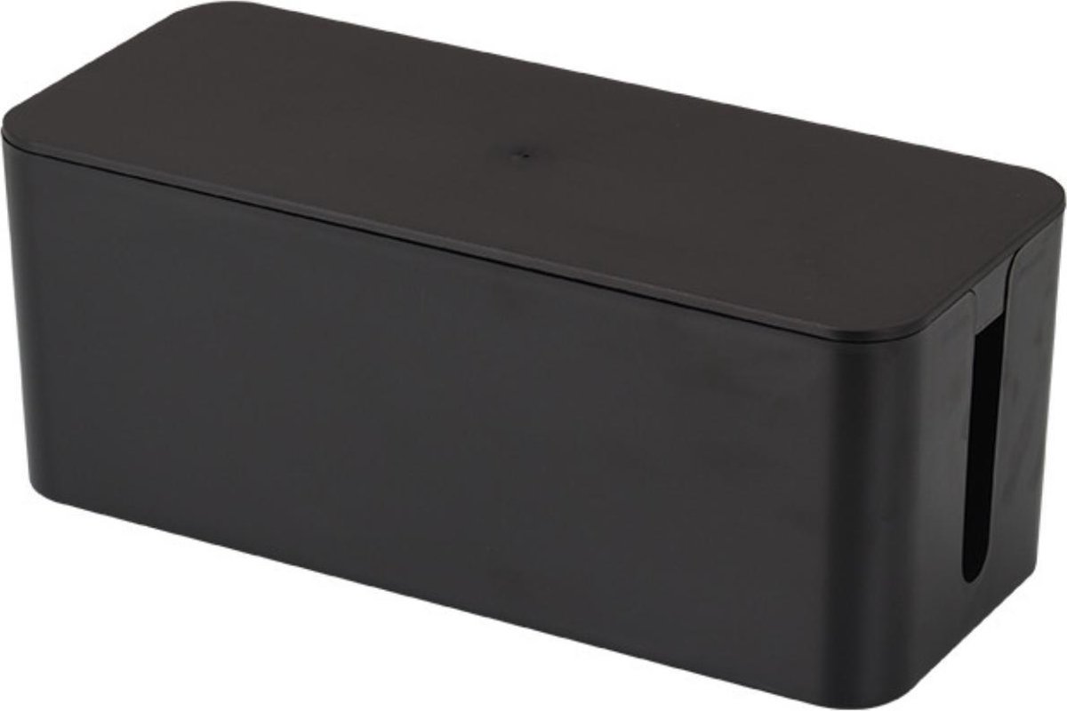 Kabelbox | Kabeldoos | Opbergbox stekkerdoos | Kabelbox voor snoeren wegwerken | Zwart | 32 cm | Allteq