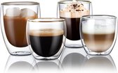 Sybra Dubbelwandige koffieglazen - 2x 350ml - Theeglazen - Latte Macchiato glazen - Dubbelwandige theeglazen