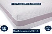 Aloe Vera - Eenpersoons Matras 3D - MICROPOCKET HR/Koudssschuim 7 ZONE 25 CM - Gemiddeld ligcomfort - 90x220/25
