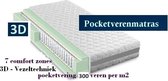 Aloe Vera - Eenpersoons Matras 3D - POCKET Polyetherschuim SG30 7 ZONE 21 CM -  Gemiddeld ligcomfort - 90x210/21