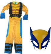 WiseGoods Luxe Wolverine Kostuum - Mask - Carnaval - Halloween - Kids- Verkleedkleren Jongen - Jongens - Speelgoed - 110-116 CM