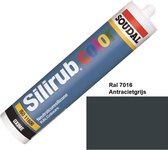 Soudal Silirub Color - Siliconekit - Montagekit -  ook voor sanitaire ruimten - koker 310 ml - RAL 7016 - Antracietgrijs