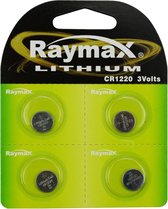 Pile bouton Raymax Lithium 3V CR1220 - 4 pièces