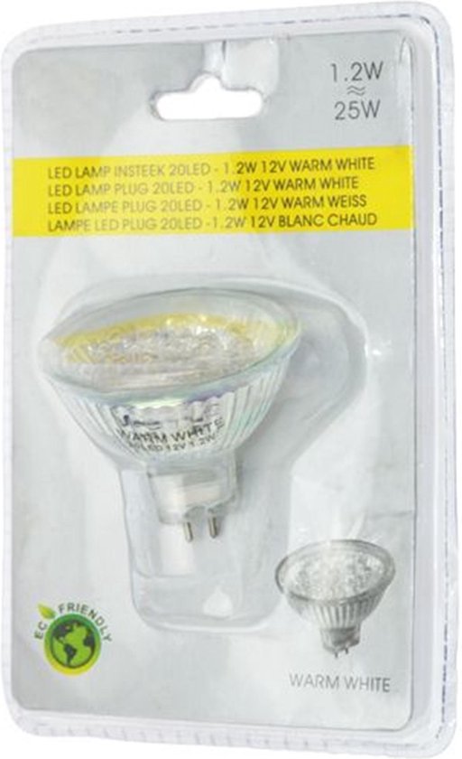 Niet meer geldig Kast ironie Benson LED Lamp Gu5 Insteek 20Led - 1.2W 12V Warm White | bol.com