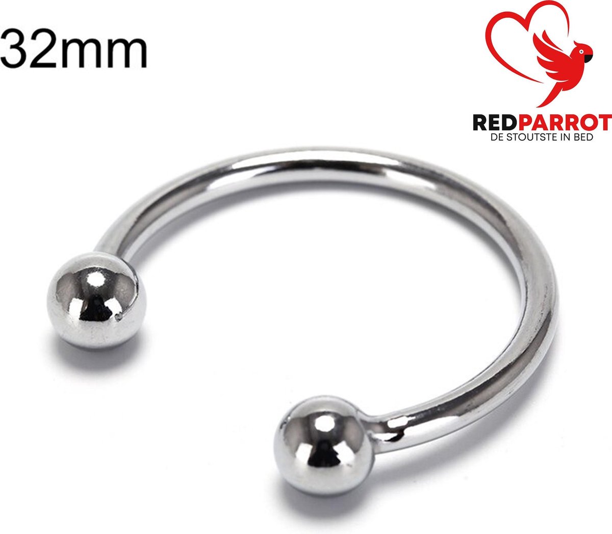 Goedkoopste Eikelring RVS - 32MM – Met Kogeluiteinden – Intiem Accessoire – Staal