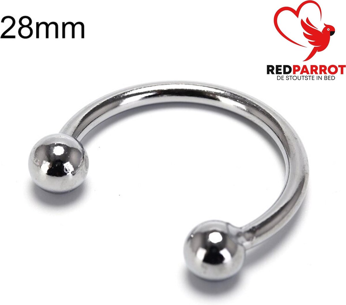Goedkoopste Eikelring RVS - 28MM – Met Kogeluiteinden – Intiem Accessoire – Staal