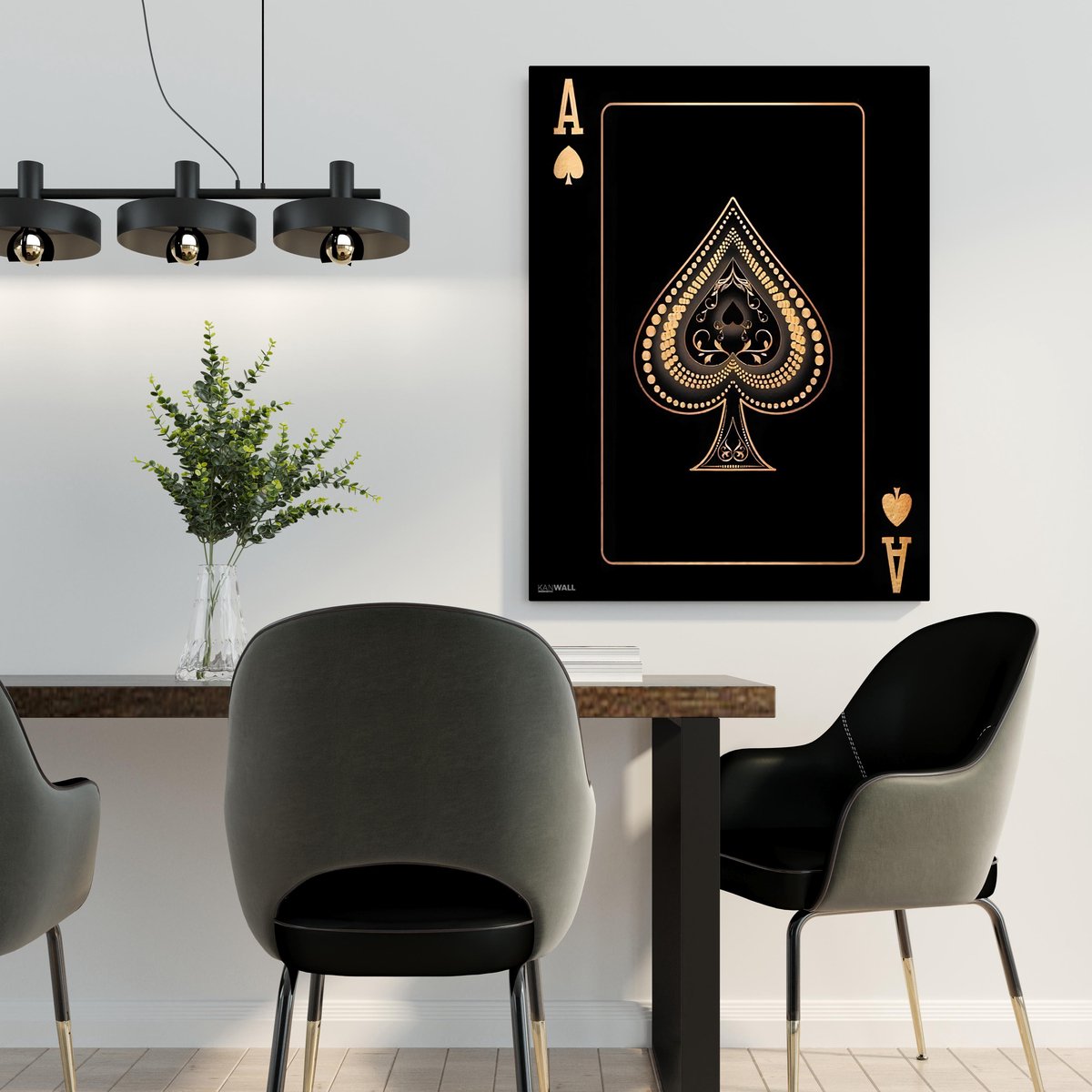 Luxe Canvas Schilderij Azen | 75x100 | Woonkamer | Slaapkamer | Kantoor | Kunst | Kaarten | Aces | Design | Art | Modern | ** 4CM DIK! 3D Effect**