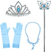 Het Betere Merk - blauw accessoireset- Speelgoed Meisjes - Prinsessen Verkleedkleding - Carnavalskleding Meisjes - Kroon