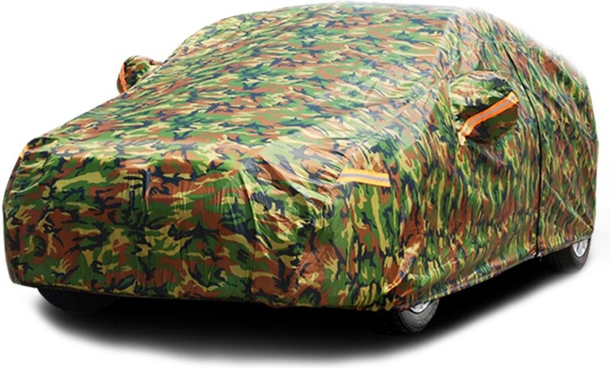 Kamyra® Autohoes - Waterdichte Autobeschermhoes - Regenhoes met UV-Bescherming - Camouflage, 490 x 185 x 150 cm