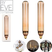 BY EVE T60 LED Filament - 2 stuks - Champagne - Sfeerverlichting - Glasvezel - Dimbaar - A++ - Ø 60 mm - E27 - 7 W - 120 lumen - Vintage Ledlamp - Sfeerlamp