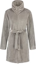 Hunkemöller Dames Nachtmode Badjas Zip fleece  - Grijs - maat M/L