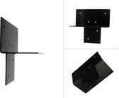 Wovar Pergola Verlenging Zwart Gecoat voor 15 x 15 cm palen open model | 2 Stuks
