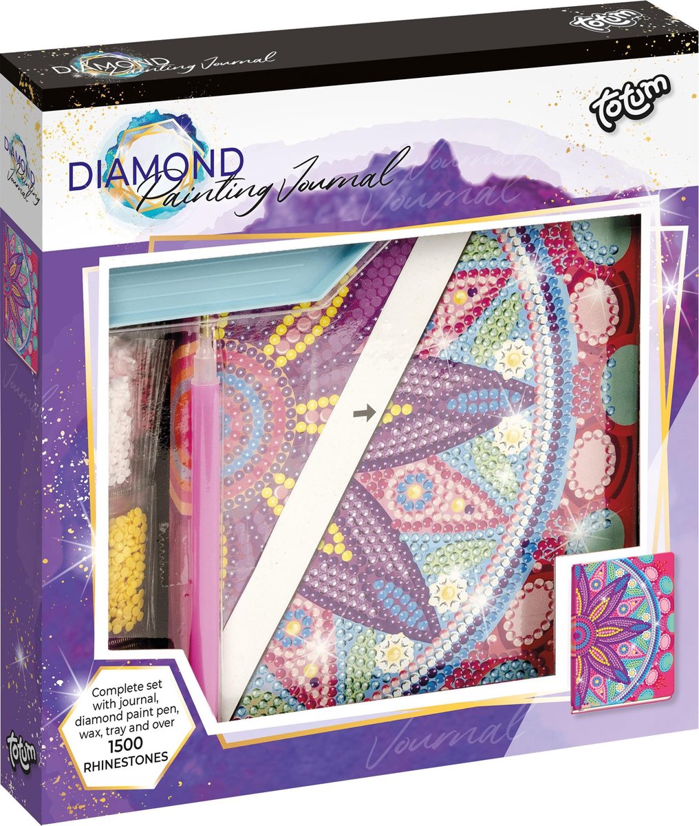 Totum Diamond Painting Notitieboek creatief dagboek knutselset flower bloem mandala dessin cadeautip hobby creatief
