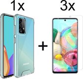 Samsung A32 4G Hoesje - Samsung Galaxy A32 4G hoesje Hardcase siliconen case transparant hoesjes back cover hoes Extra Stevig - 3x Samsung A32 4G Screenprotector